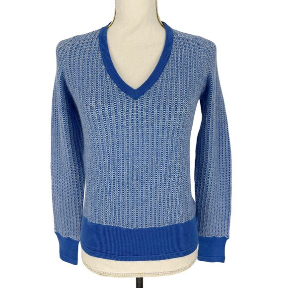 &Isla Cashmere V-Neck Striped Sweater - Picture 4 of 9